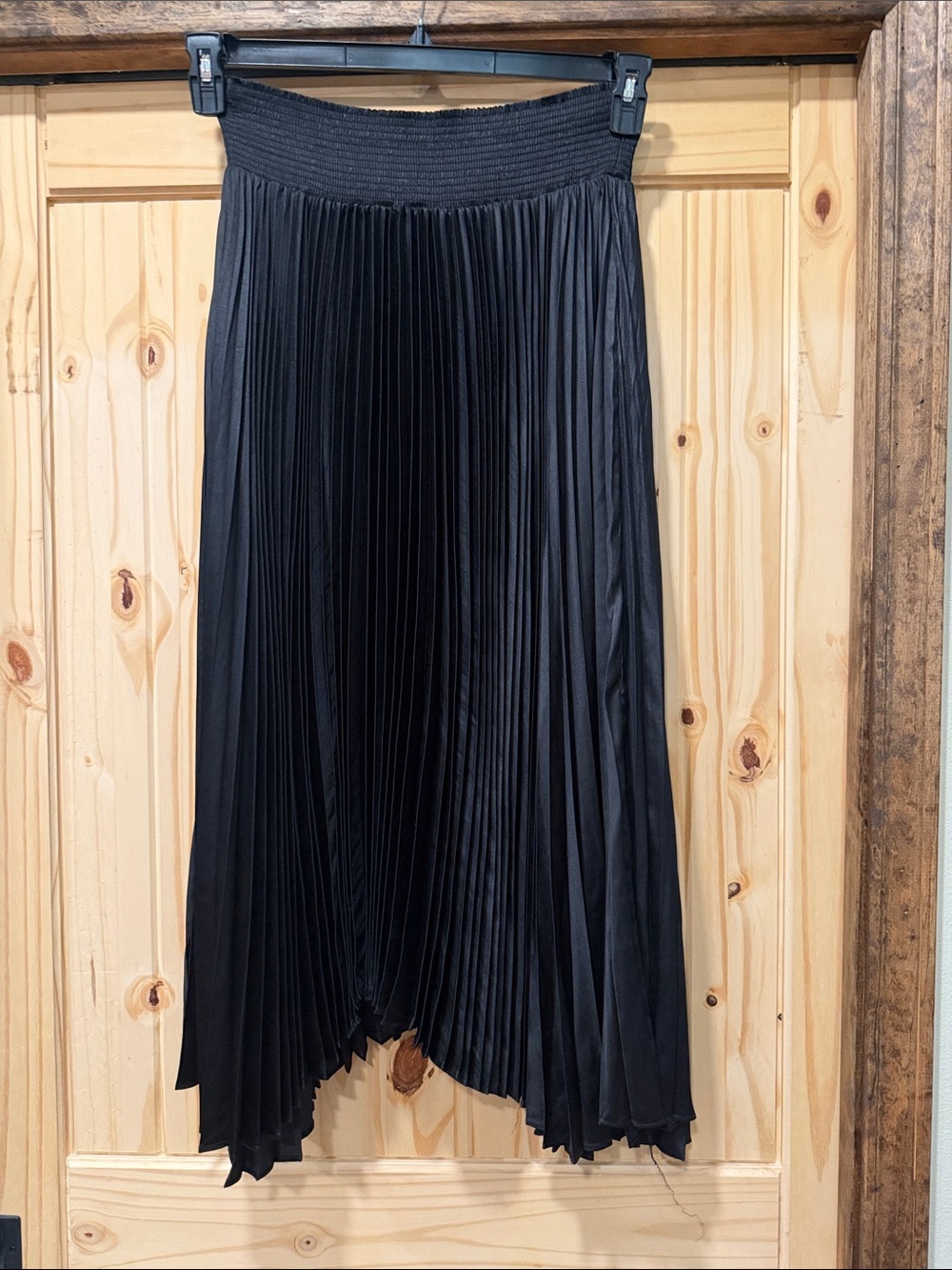 Philosophy Black Pleated Midi Skirt